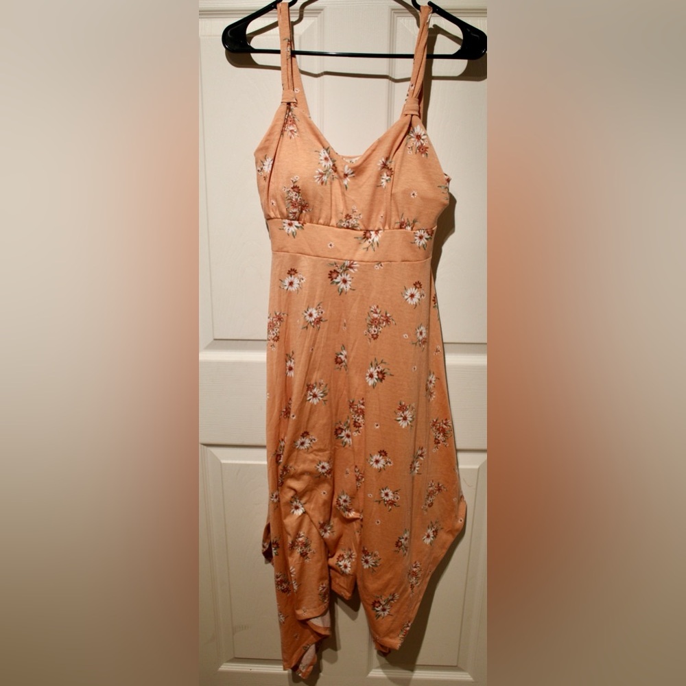 Derek And Heart Women Dress Spaghetti Strap Floral Dress Orange Size Medium